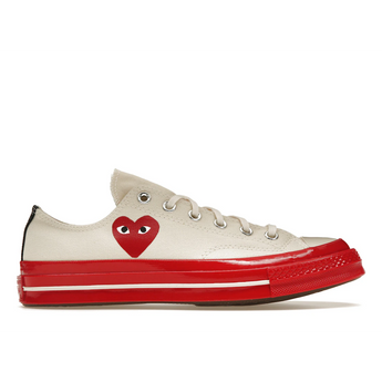 Converse Chuck Taylor All Star 70 Ox Comme des Garcons PLAY Egret Red Midsole