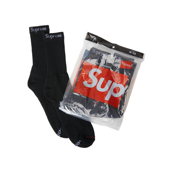 Supreme Hanes Socks Black