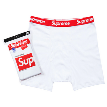 Supreme Hanes Boxer Briefs White