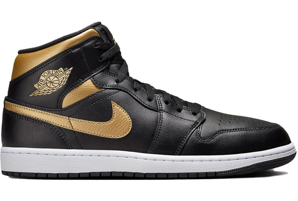 Air Jordan 1 Mid Black Metallic Gold