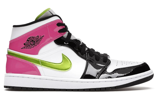 Air Jordan 1 Mid White Black Cyber Pink