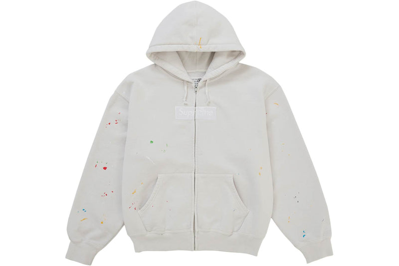 Supreme MM6 Maison Margiela Box Logo Zip Up Hooded Sweatshirt White product image