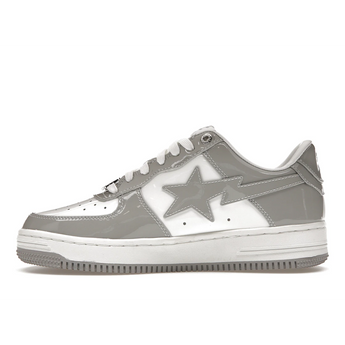 A Bathing Ape Bape Sta Patent Leather White Grey