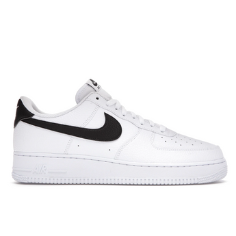 Air Force 1 07 White Black Pebbled Leather