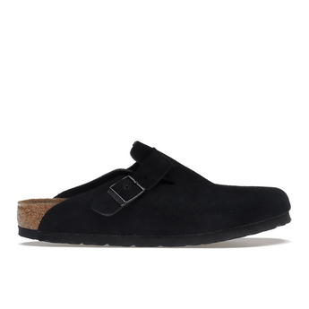 Birkenstock Boston Soft Footbed Suede Black (Narrow Fit)