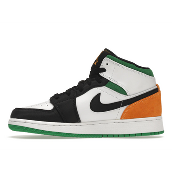 Air Jordan 1 Mid SE White Laser Orange Lucky Green