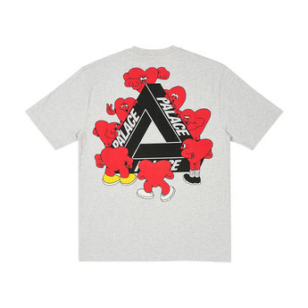 Palace Tri-Hearts T-shirt Grey Marl