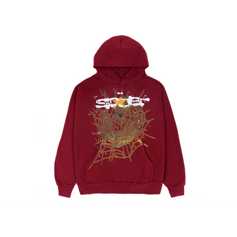 Sp5der Logo Hoodie Maroon