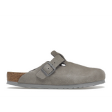 Birkenstock Boston Soft Footbed Suede Stone Coin (Narrow Fit)