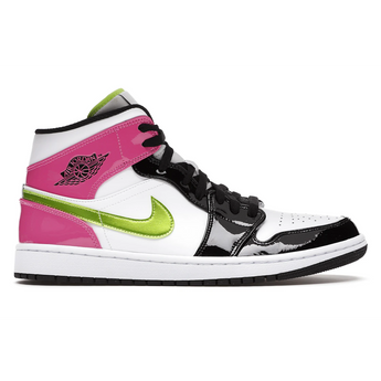 Air Jordan 1 Mid White Black Cyber Pink