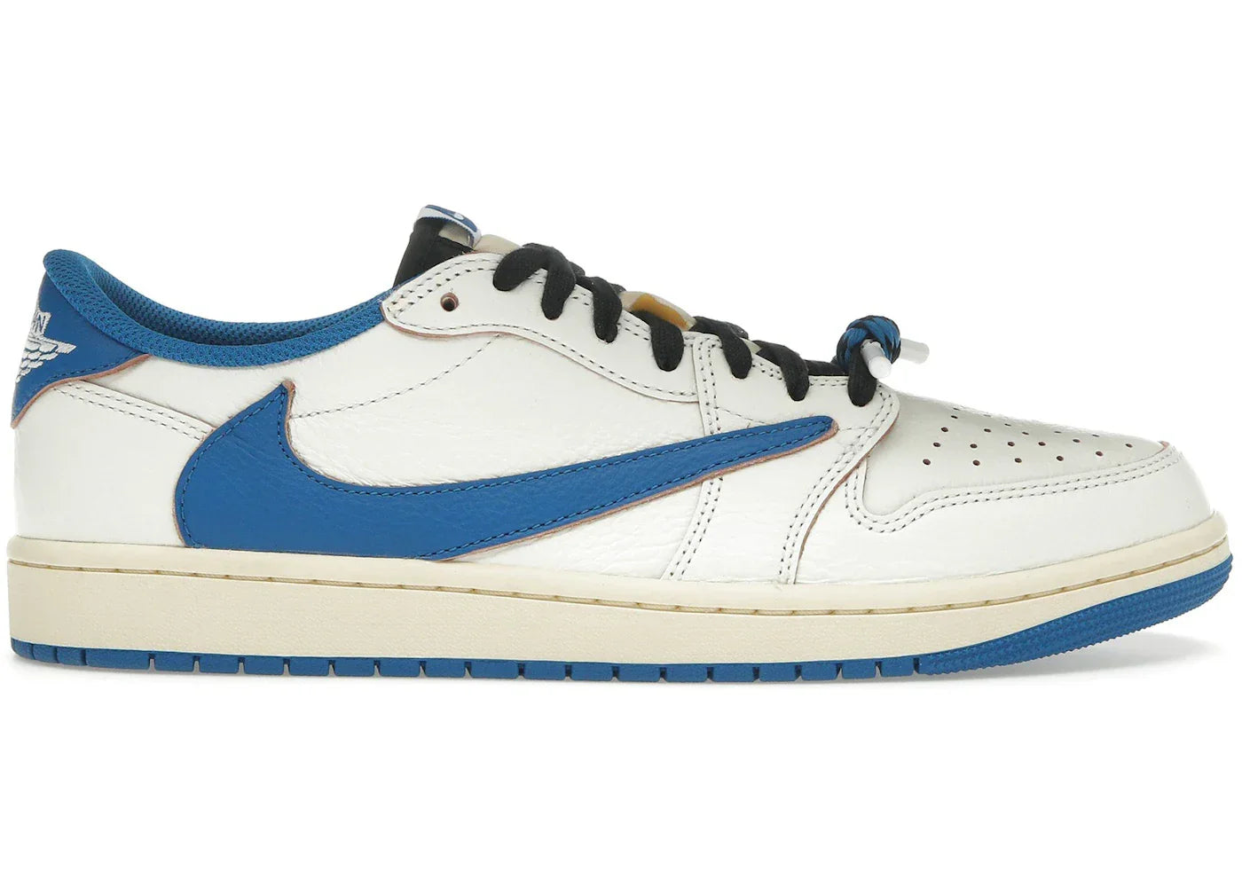 Air Jordan 1 Retro Low OG SP Fragment x Travis Scott Sail Military Blue - Sneakerzone