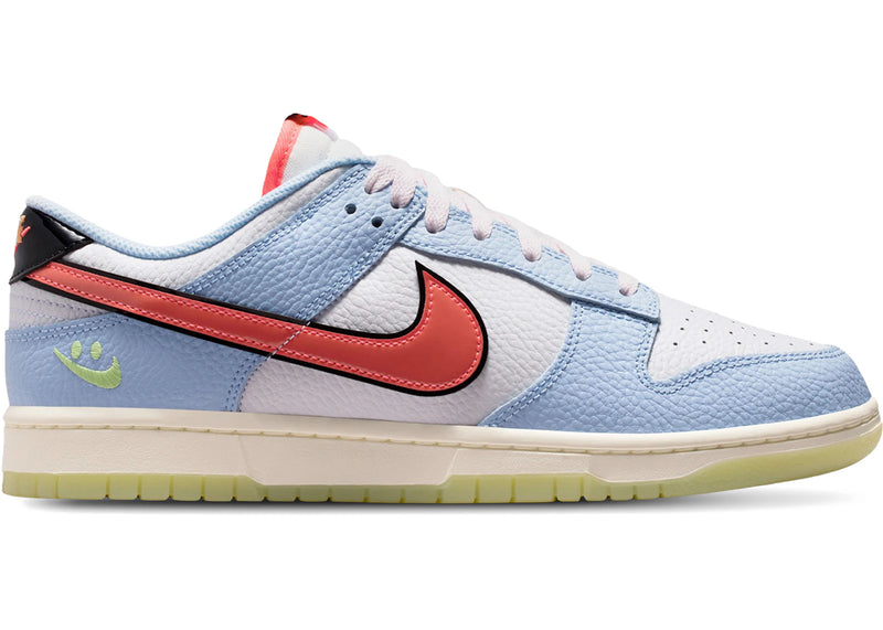 Nike Dunk Low Smiley Swoosh White Hydrogen Blue Crimson product image