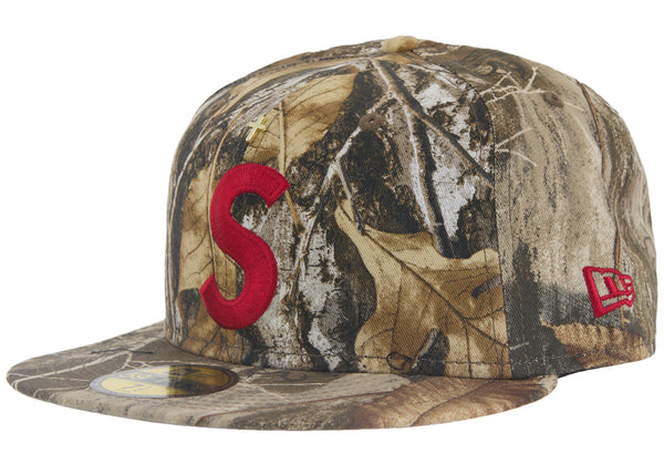 Supreme Gold Cross S Logo New Era Fitted Hat Realtree Camo