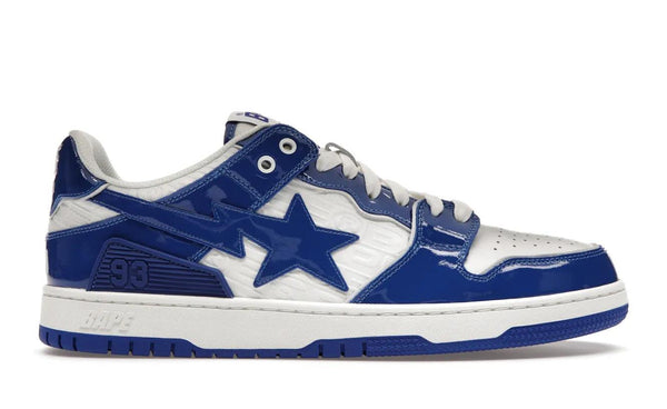 A Bathing Ape Bape SK8 Sta Blue White Patent - Sneakerzone