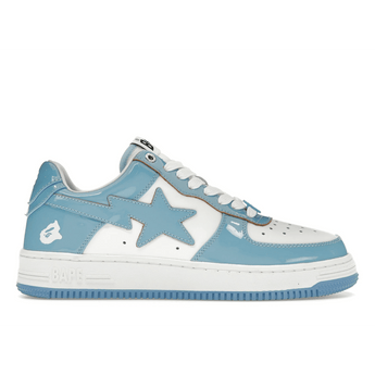 A Bathing Ape Bape Sta Patent Leather Blue White - Sneakerzone