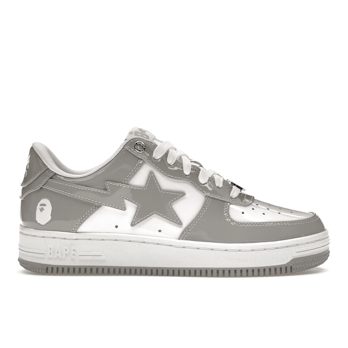 A Bathing Ape スニーカー ホワイト/グレー　bape star A BATHING APE®︎ BAPE STA PATENT 