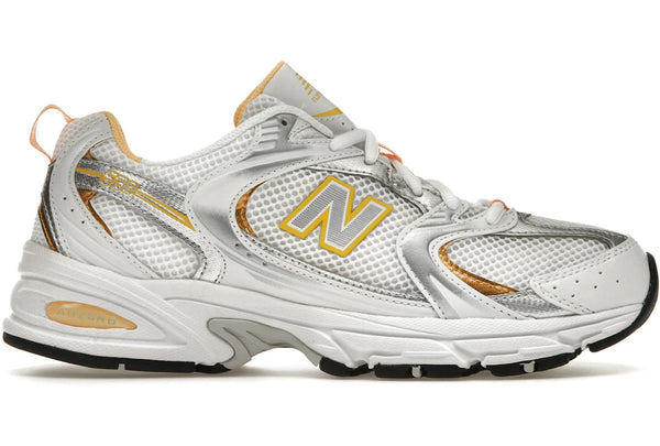 New Balance 530 White Vibrant Apricot Silver Metallic