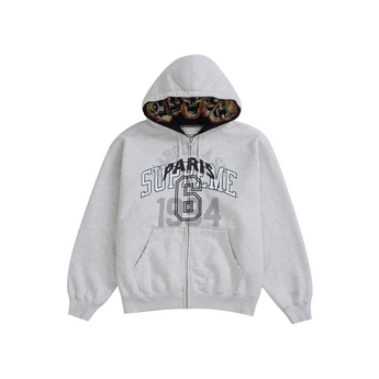 Supreme MM6 Maison Margiela Zip Up Hooded Sweatshirt Ash Grey