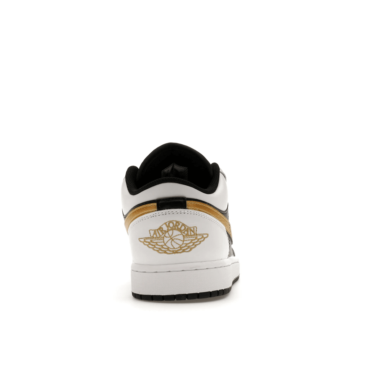Air Jordan 1 Low White Black Metallic Gold Swoosh - Sneakerzone