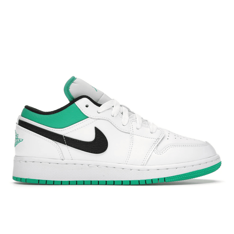 Air Jordan 1 Low White Lucky Green Tumbled Leather product image