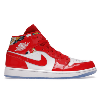 Air Jordan 1 Mid Barcelona Sweater Red Patent - Sneakerzone
