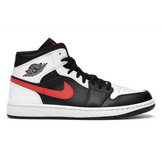 Air Jordan 1 Mid Black Chile Red White - Sneakerzone
