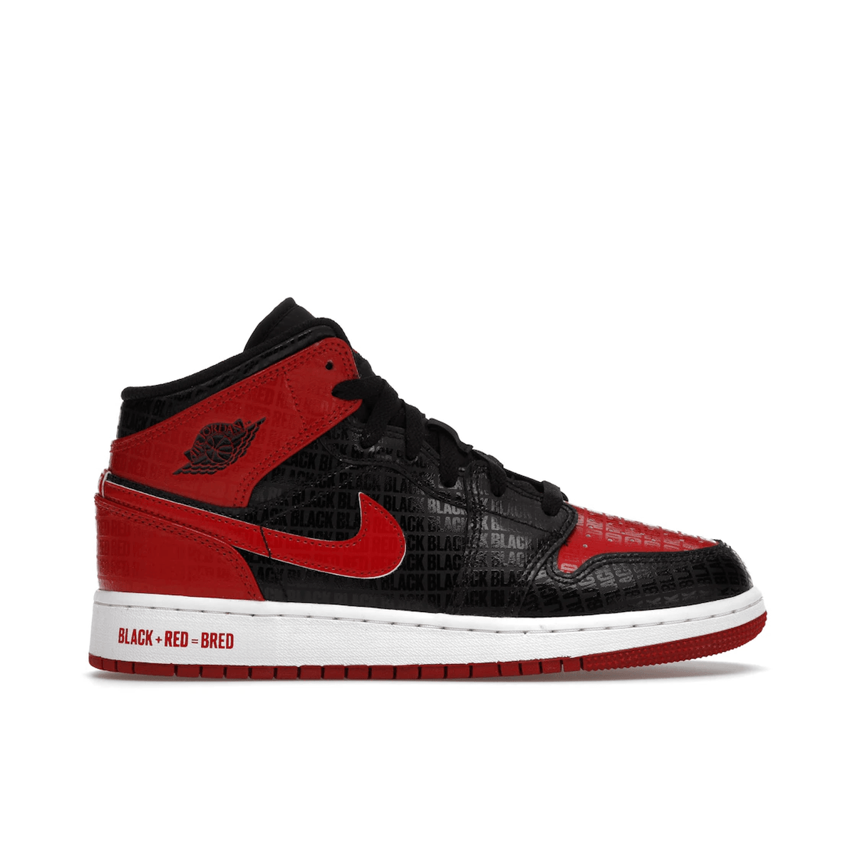 Air Jordan 1 Mid Bred Text - Sneakerzone