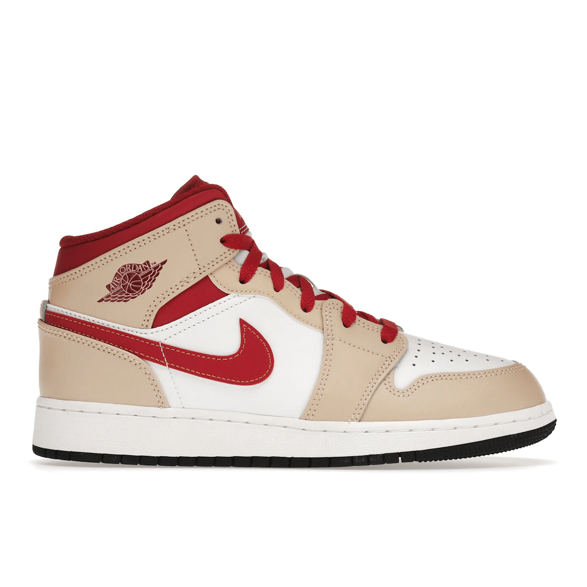 Air Jordan 1 Mid Light Curry Cardinal - Sneakerzone