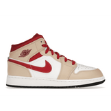 Air Jordan 1 Mid Light Curry Cardinal - Sneakerzone