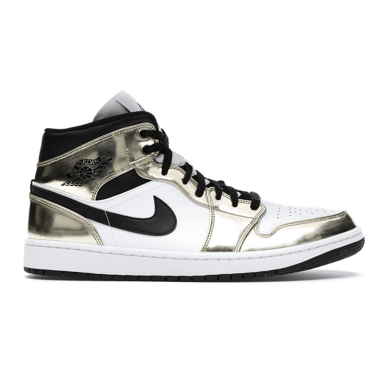 Air Jordan 1 Mid Metallic Gold Black White product image