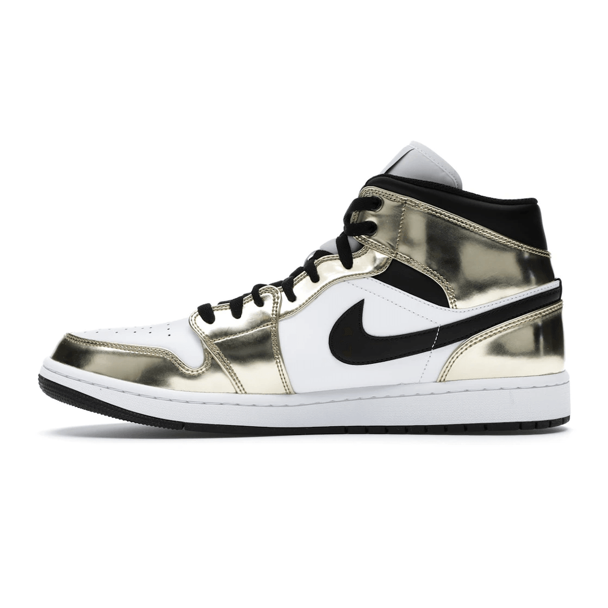 Air Jordan 1 Mid Metallic Gold Black White - Sneakerzone