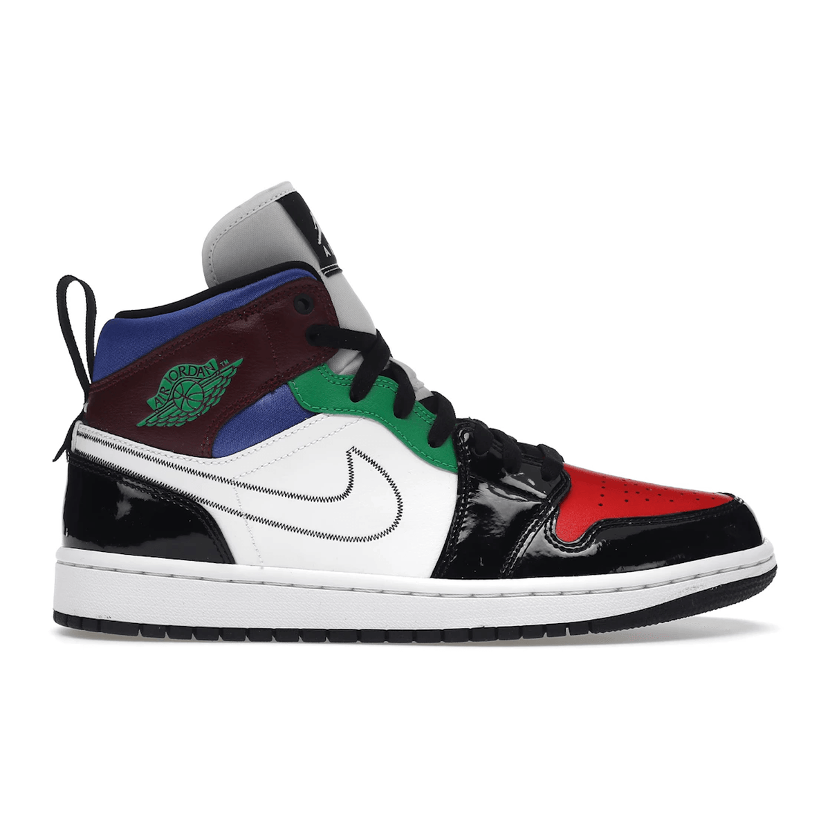 Air Jordan 1 Mid SE Black White Multi-Color - Sneakerzone