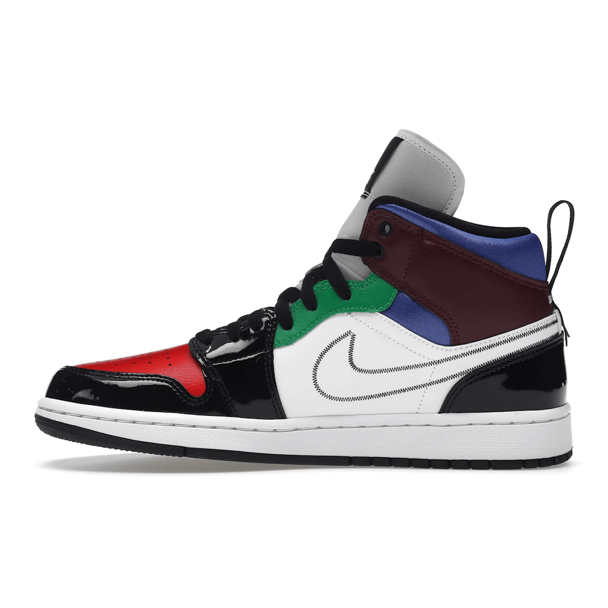 Air Jordan 1 Mid SE Black White Multi-Color - Sneakerzone