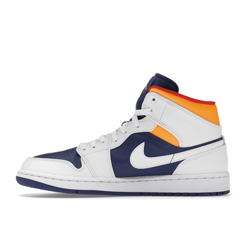 Air Jordan 1 Mid White Laser Orange Deep Royal Blue - Sneakerzone