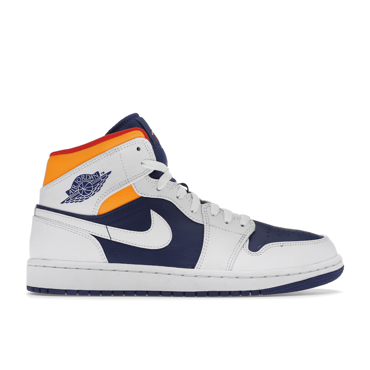 Air Jordan 1 Mid White Laser Orange Deep Royal Blue - Sneakerzone