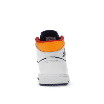 Air Jordan 1 Mid White Laser Orange Deep Royal Blue - Sneakerzone