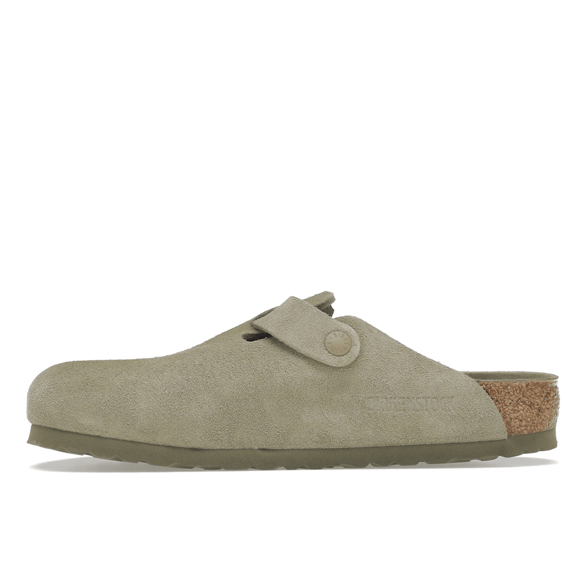 Birkenstock Boston Soft Footbed Suede Faded Khaki - Sneakerzone