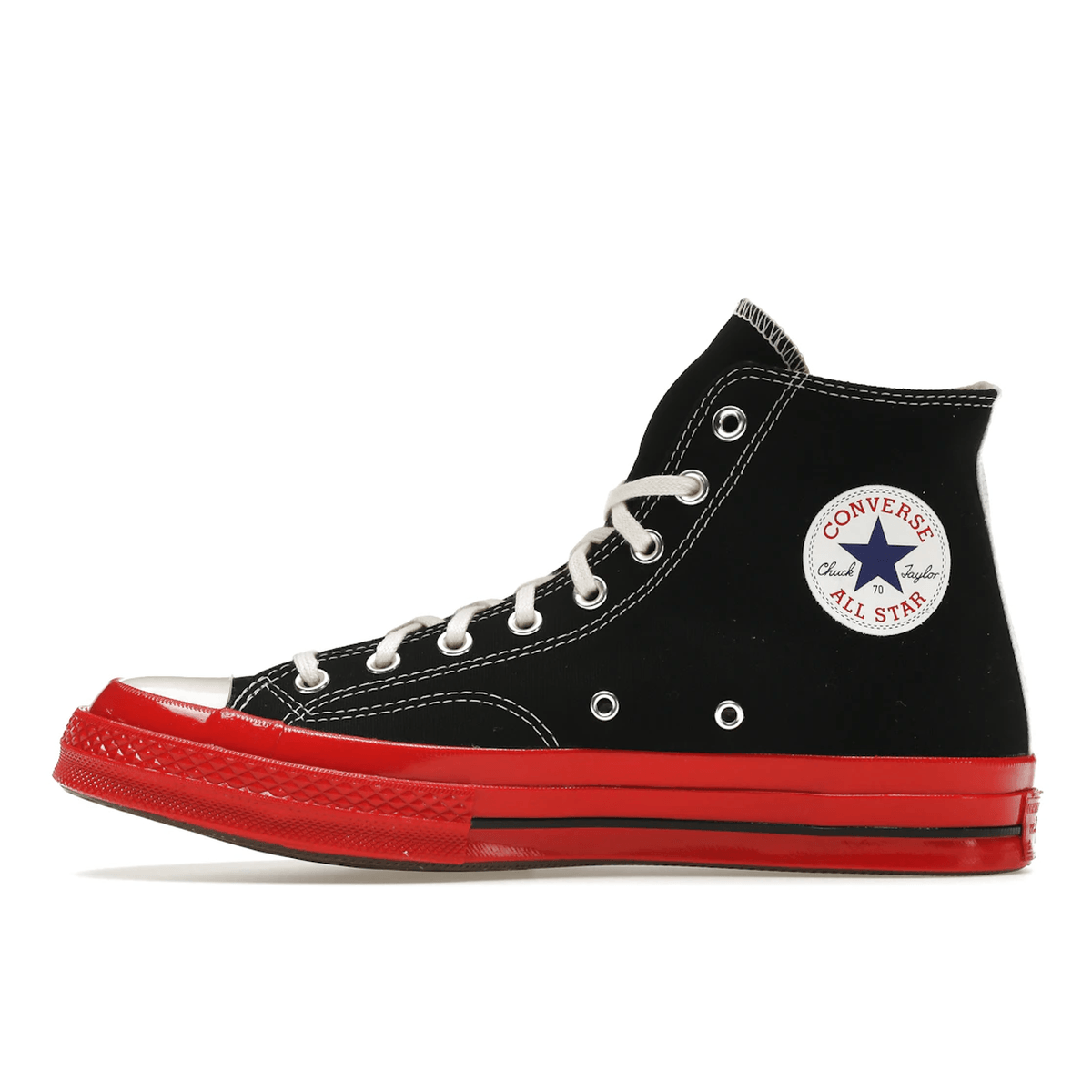 Converse Chuck Taylor All Star 70 Hi Comme des Garcons PLAY Black Red Midsole - Sneakerzone