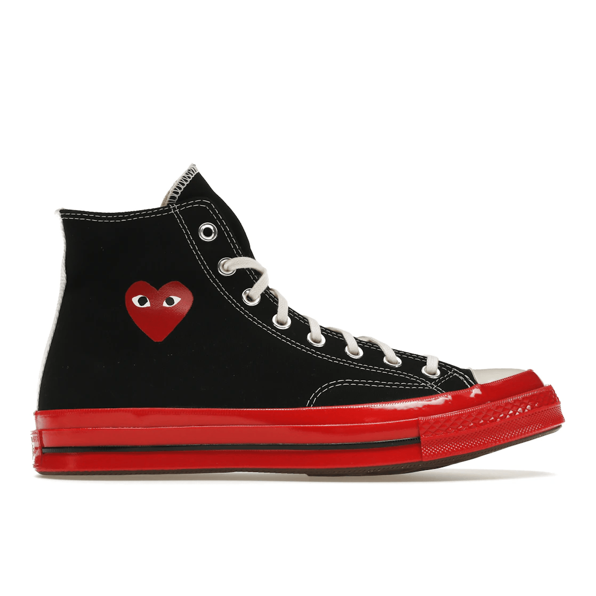 Converse Chuck Taylor All Star 70 Hi Comme des Garcons PLAY Black Red Midsole - Sneakerzone