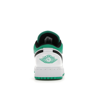 Air Jordan 1 Low White Lucky Green Tumbled Leather