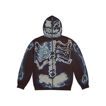 Travis Scott Cactus Jack For Fragment Skeleton Graffiti Full Zip Hoodie Multi