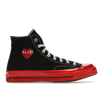 Converse Chuck Taylor All Star 70 Hi Comme des Garcons PLAY Black Red Midsole