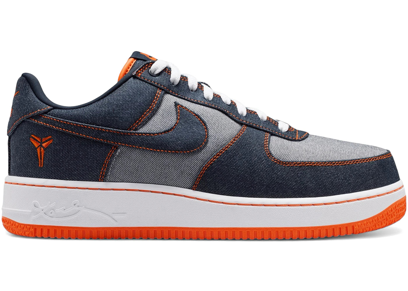 Nike Air Force 1 Low Protro Kobe Bryant Denim Obsidian Safety Orange