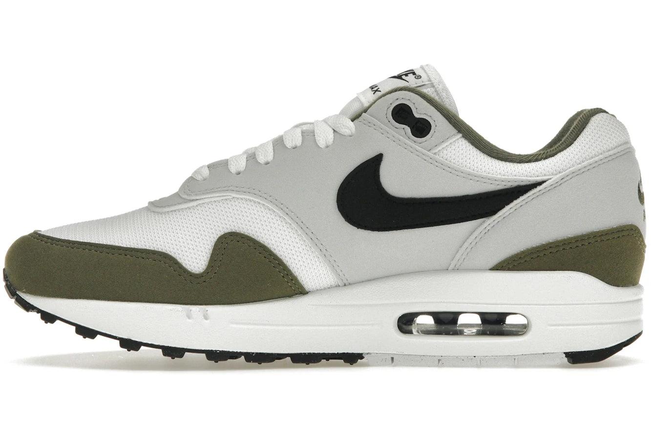 Nike Air Max 1 White Black Medium Olive - Sneakerzone