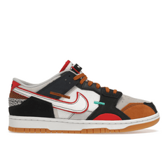 Nike Dunk Low Scrap Black Grey University Red - Sneakerzone