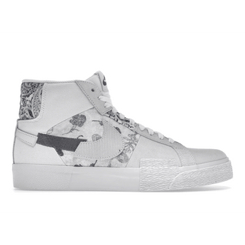 Nike SB Zoom Blazer Mid Premium Floral White Grey - Sneakerzone