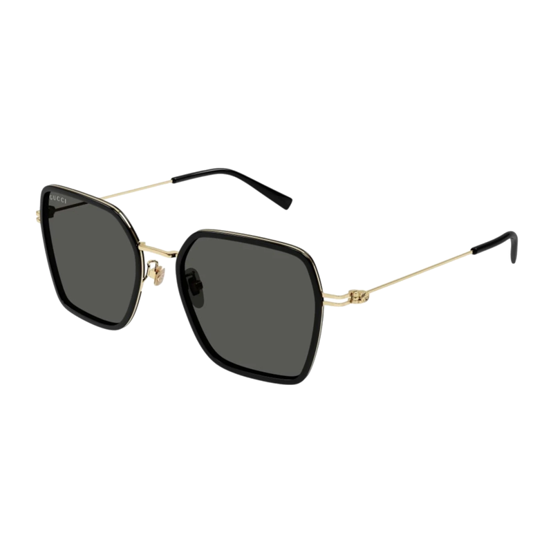 Gucci Square Sunglasses Black Gold Grey product image