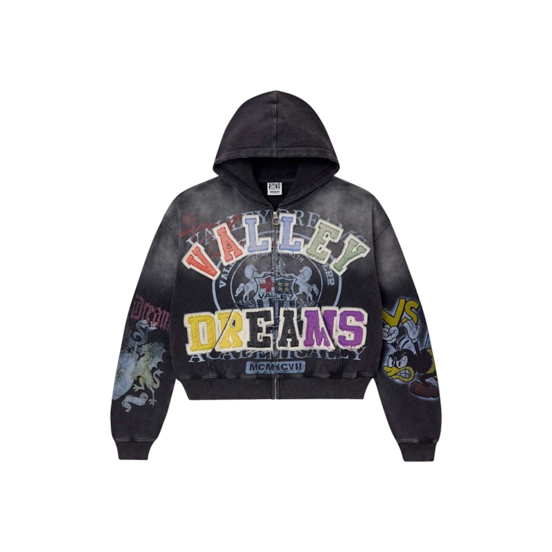 Vale Forever Blasted Zip Up Hoodie Black