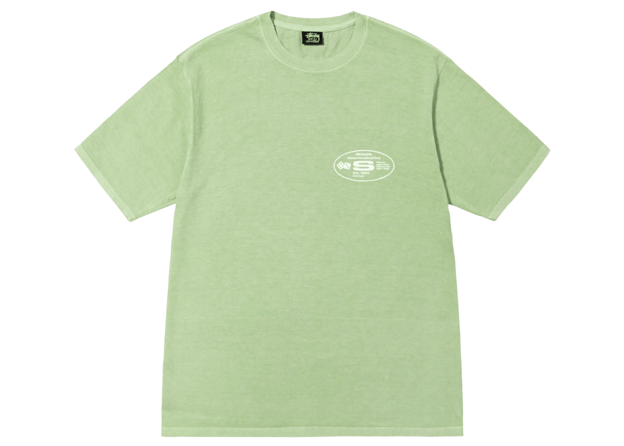 Stüssy Oval Corp. T-shirt Pigment Dyed Sage - Sneakerzone