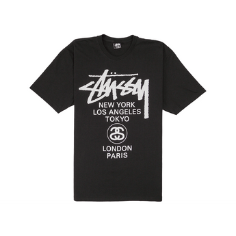 Stüssy World Tour T-shirt Black - Sneakerzone